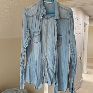 Denim button down